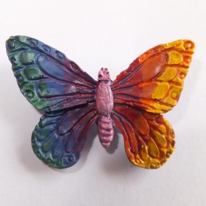 Butterfly #1 pin badge - rainbow