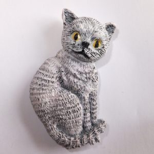 Cat #1 pin badge - white