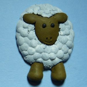 Sheep #1 fridge magnet - white