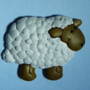 Sheep #2 fridge magnet - white