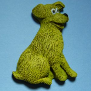 Dog #1 pin badge - yellow
